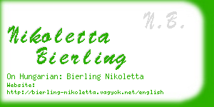 nikoletta bierling business card